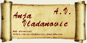 Anja Vladanović vizit kartica